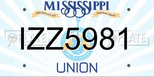 IZZ5981 Mississippi License Plate