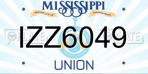 IZZ6049 Mississippi License Plate