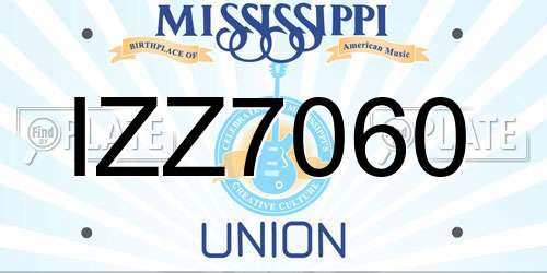 IZZ7060 Mississippi License Plate