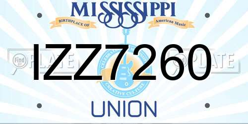 IZZ7260 Mississippi License Plate