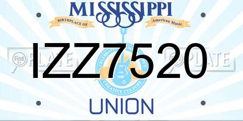 IZZ7520 Mississippi License Plate