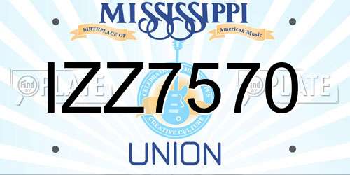 IZZ7570 Mississippi License Plate