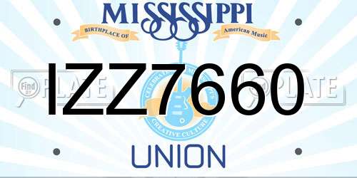IZZ7660 Mississippi License Plate