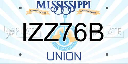 IZZ76B Mississippi License Plate