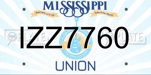 IZZ7760 Mississippi License Plate