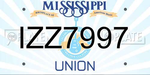 IZZ7997 Mississippi License Plate