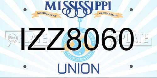IZZ8060 Mississippi License Plate