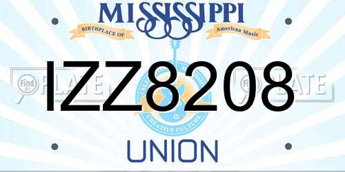 IZZ8208 Mississippi License Plate