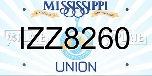 IZZ8260 Mississippi License Plate