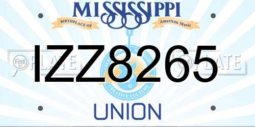 IZZ8265 Mississippi License Plate
