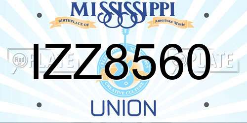 IZZ8560 Mississippi License Plate