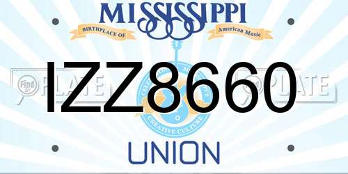IZZ8660 Mississippi License Plate