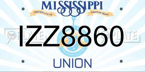 IZZ8860 Mississippi License Plate