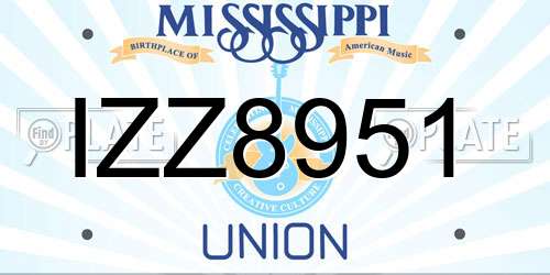 IZZ8951 Mississippi License Plate