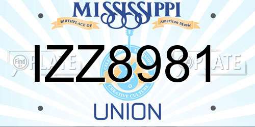 IZZ8981 Mississippi License Plate