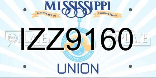 IZZ9160 Mississippi License Plate