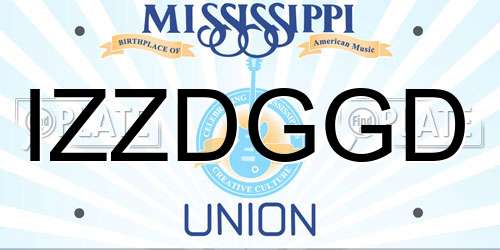 IZZDGGD Mississippi License Plate