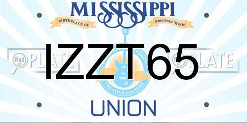 IZZT65 Mississippi License Plate