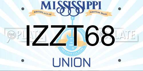 IZZT68 Mississippi License Plate