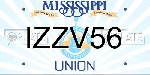 IZZV56 Mississippi License Plate