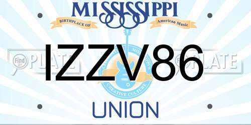 IZZV86 Mississippi License Plate