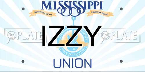 IZZY Mississippi License Plate