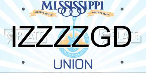 IZZZZGD Mississippi License Plate