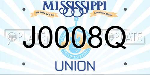 J0008Q Mississippi License Plate