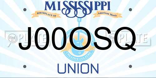J00OSQ Mississippi License Plate