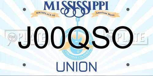 J00QSO Mississippi License Plate