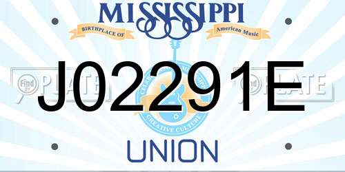 J02291E Mississippi License Plate