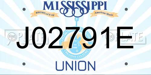 J02791E Mississippi License Plate