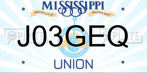 J03GEQ Mississippi License Plate
