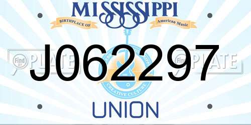 J062297 Mississippi License Plate