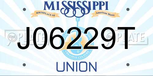 J06229T Mississippi License Plate