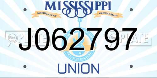 J062797 Mississippi License Plate