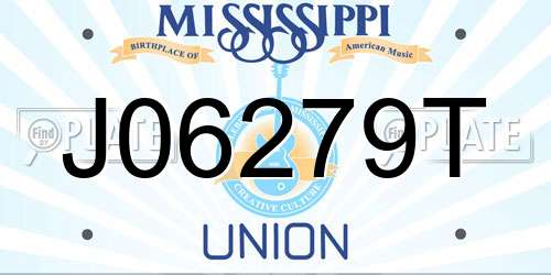 J06279T Mississippi License Plate