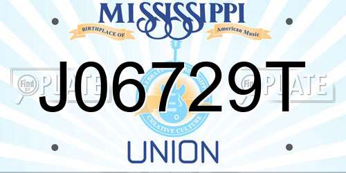 J06729T Mississippi License Plate