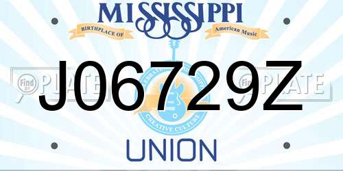 J06729Z Mississippi License Plate