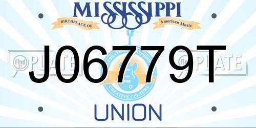 J06779T Mississippi License Plate