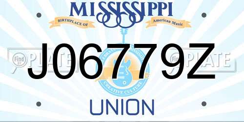 J06779Z Mississippi License Plate