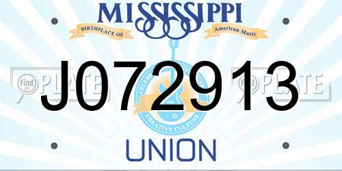 J072913 Mississippi License Plate