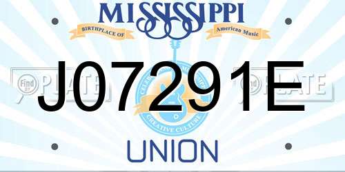 J07291E Mississippi License Plate