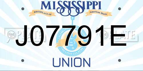 J07791E Mississippi License Plate