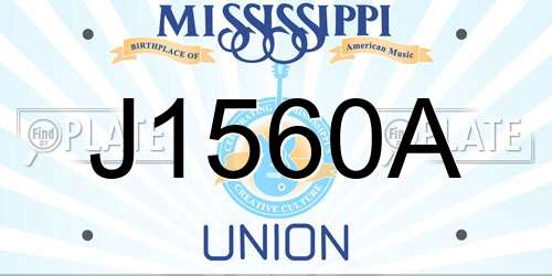 J1560A Mississippi License Plate