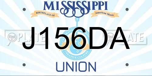J156DA Mississippi License Plate