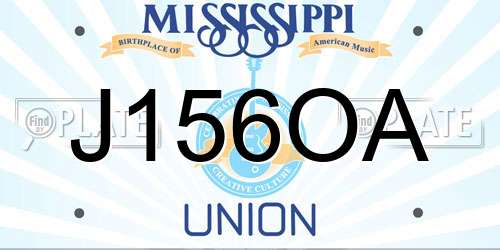 J156OA Mississippi License Plate
