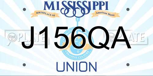J156QA Mississippi License Plate
