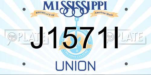 J1571I Mississippi License Plate