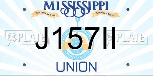 J157II Mississippi License Plate